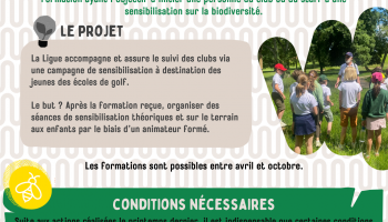 Sensibilisation des écoles de golf à la Biodiversité